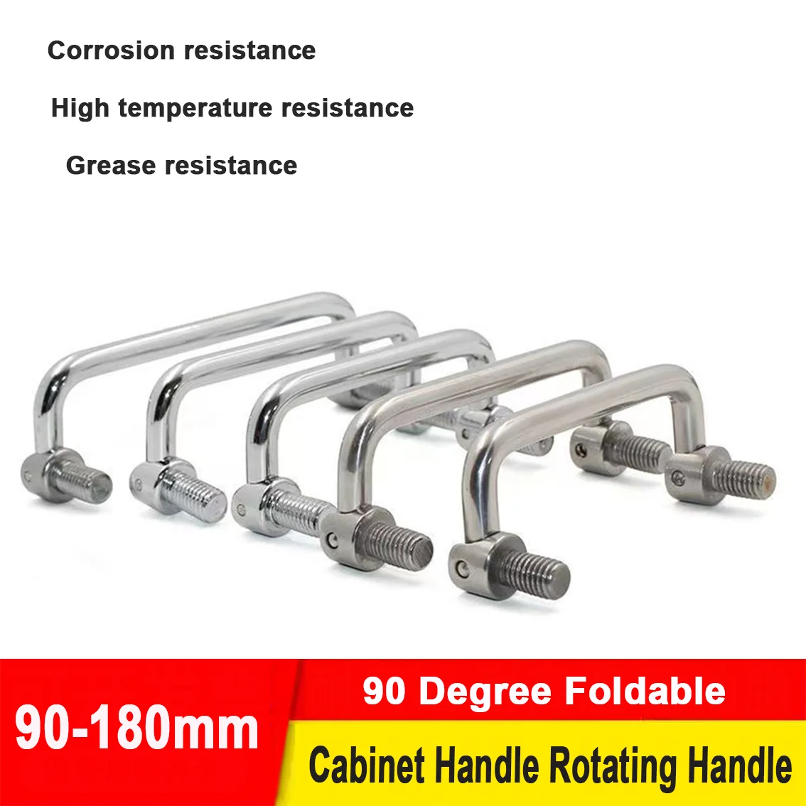 Rotating Industrial Handle 304 Stainless Steel  90mm-180mm Foldable Design for Machine Cabinet/Switchgear/Outdoor Tool Case