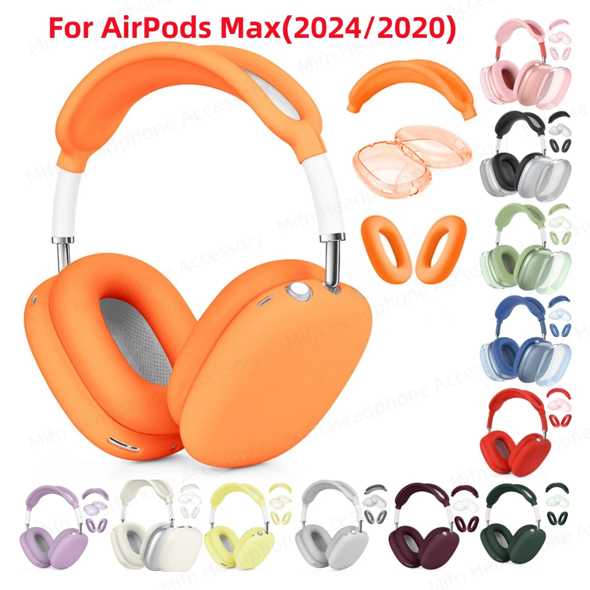 for 2024 AirPods Max New Headphone Protective Case 3 in 1 transparent TPU Silicone Case Anti-scratch For Airpods Max Protector