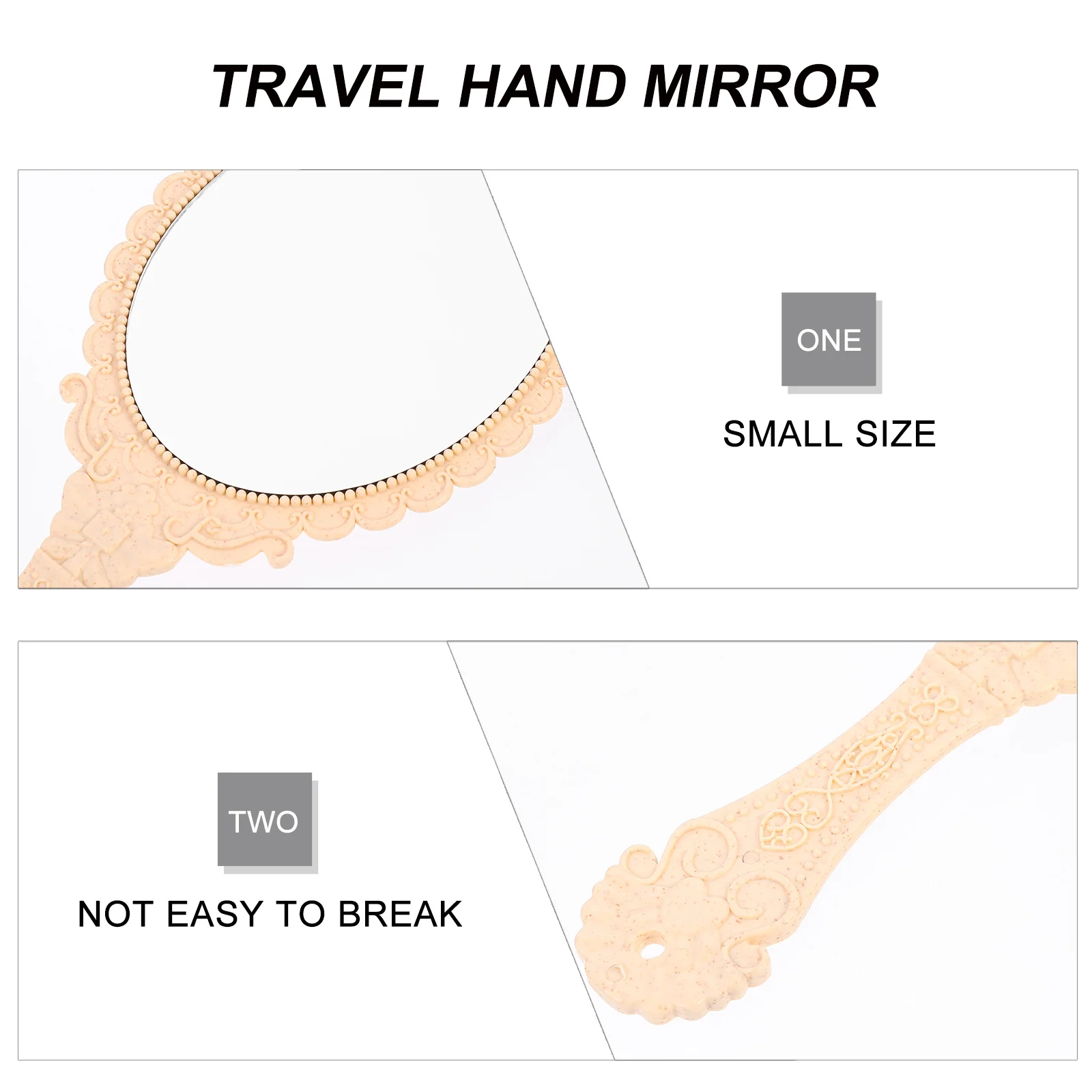 

2Pcs Retro Handheld Makeup Mirror Compact Portable Travel Mirror Chic Lightweight Design Perfect Gift for Women Girls