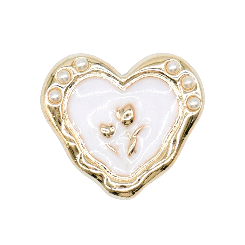 1/29PCS Acrylic Shoe Charms Golden Flower Heart Fashion Women Shoe Decoration for Clog Sandal Luxury Jewelry Shoe Accessories