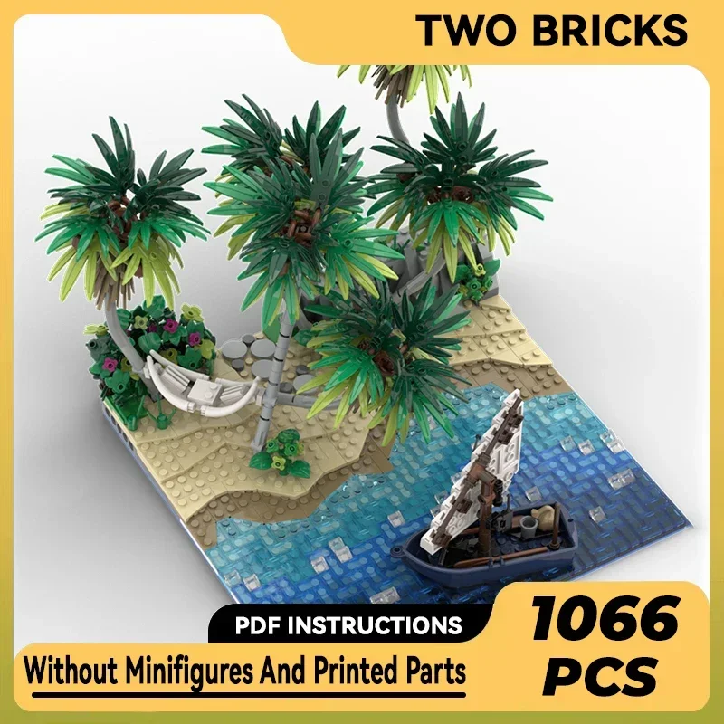 Street View Model Moc Building Bricks Caribbean Tropical Beach Technology Modular Blocks Gifts Christmas Toys DIY Sets Assembly