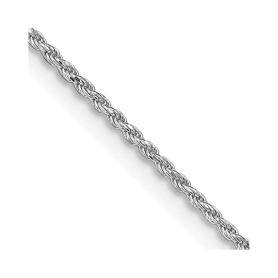

Sterling Silver Rhodiumplated 1.1mm Diamondcut Rope Chain w 4in ext.