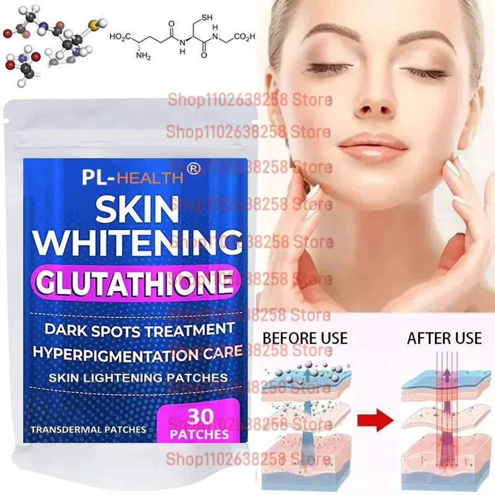 30 Patches GLUTATHIONE Transdermal Patches Skin Whitening Antioxidant Anti-aging Vitamin C