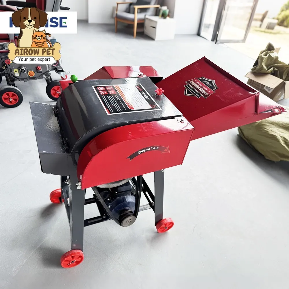AIROW Portable Small Chaff Cutter Machine with Stable Cutting Performance for Green Grass Alfalfa Straw and Crop Stalk Processin