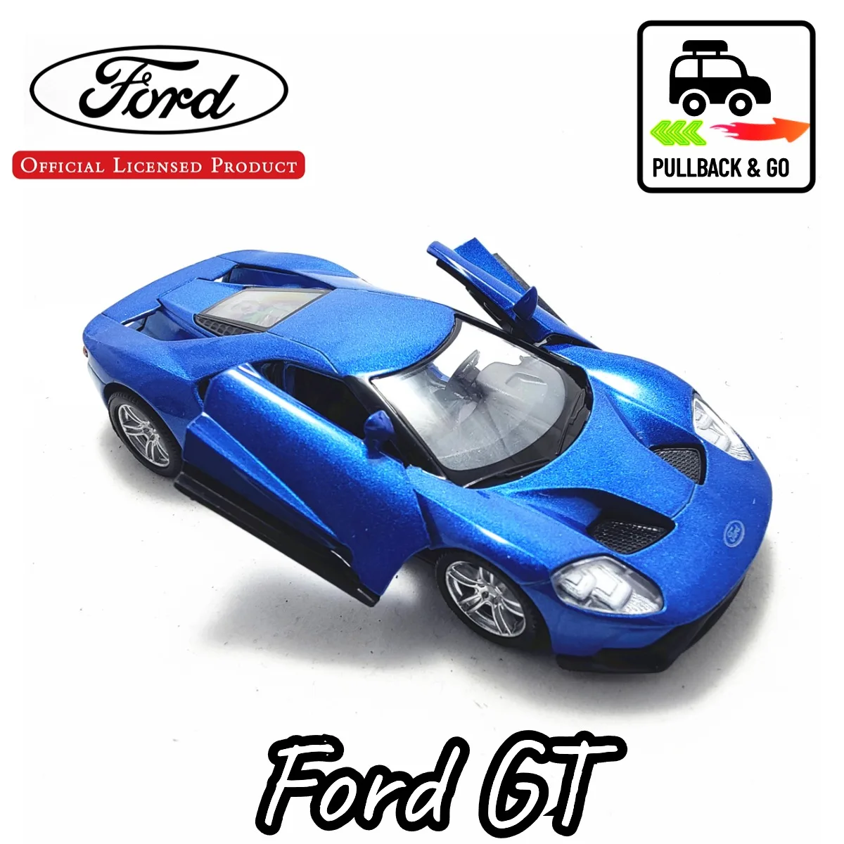 

1:36 Ford GT Pullback Игрушечная модель автомобиля, механическая копия, Официальная Лицензированная шкала, литье под давлением, миниатюрное искусство, Рождество, подарок для мальчика