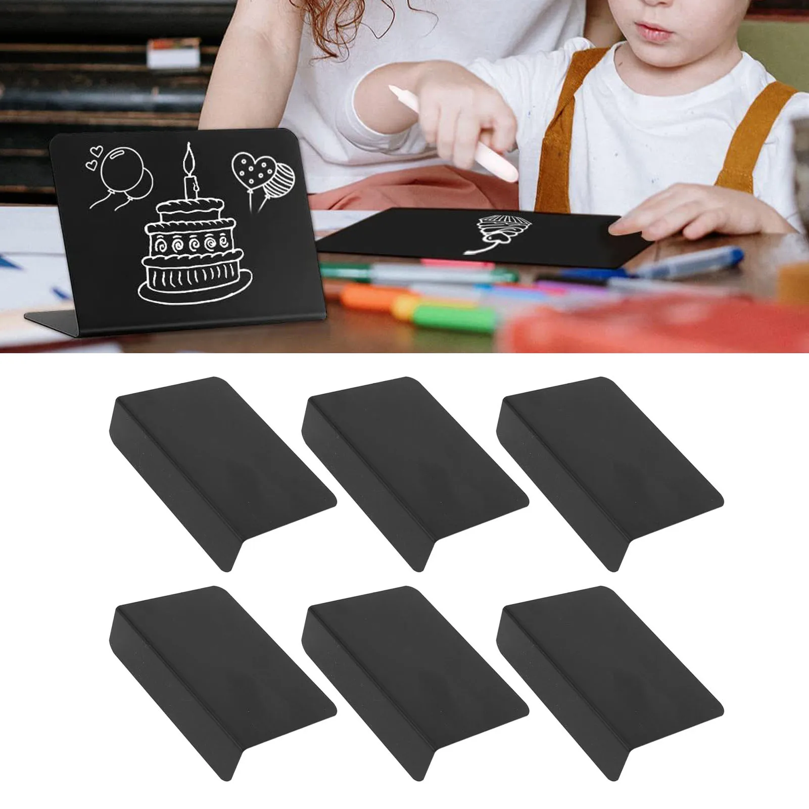 ZK40 Set di mini lavagne da 20 pezzi, display cancellabile facile da scrivere, segni di lavagna nera con penna per salone di bellezza per matrimoni