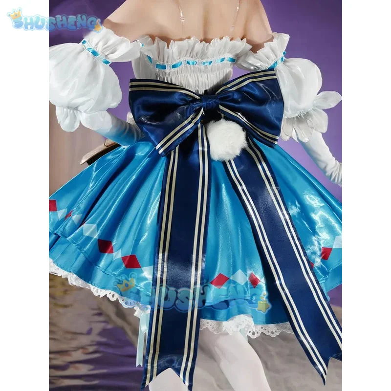 Shusheng Arknights Eyjafjalla Ein Picknick vor einer langen Reise Spielanzug Süßes schönes Kleid Cosplay Kostüm Halloween Party Outfit