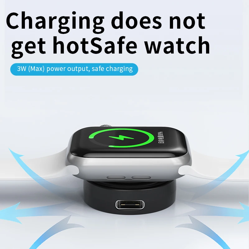 Wireless Charger for iWatch 8/9/10/11/ Watch Ultra 2, For Apple iWatch Wireless Charger USB+TYPEC Dual Port Magnetic Adsorption