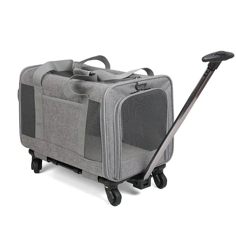 

Pet Cat Carrier Rolling Puppy Trolley Rolling Airline Approved Travel Wheels Luggage Bag