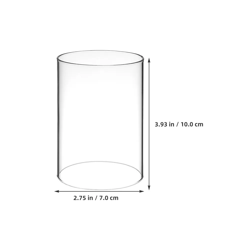 3Pcs Transparent Glass Sleeve Cylinder Design Windproof Holder for Taper Pillar Votive Set Holder
