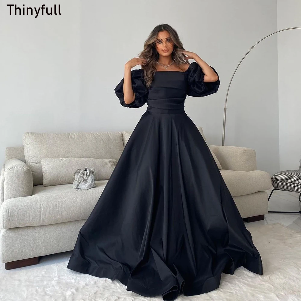 

Thinyfull Saudi Arabia A-line Prom Dress Off Shoulder Black Evening Party Gowns Vestidos De Fiesta Elegantes Para Mujer 2023