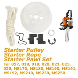 1set Recoil Starter Rope Pulley Pawl For Stihl Chainsaws Replacement Accessories For 021 023 025 MS 210 MS 230 MS 250 Garden