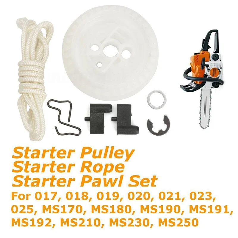 Recoil Starter Corda Polia Pawl Stihl Motosserras Acessórios de Substituição 021 023 025 210 230 250 Garden Conjunto