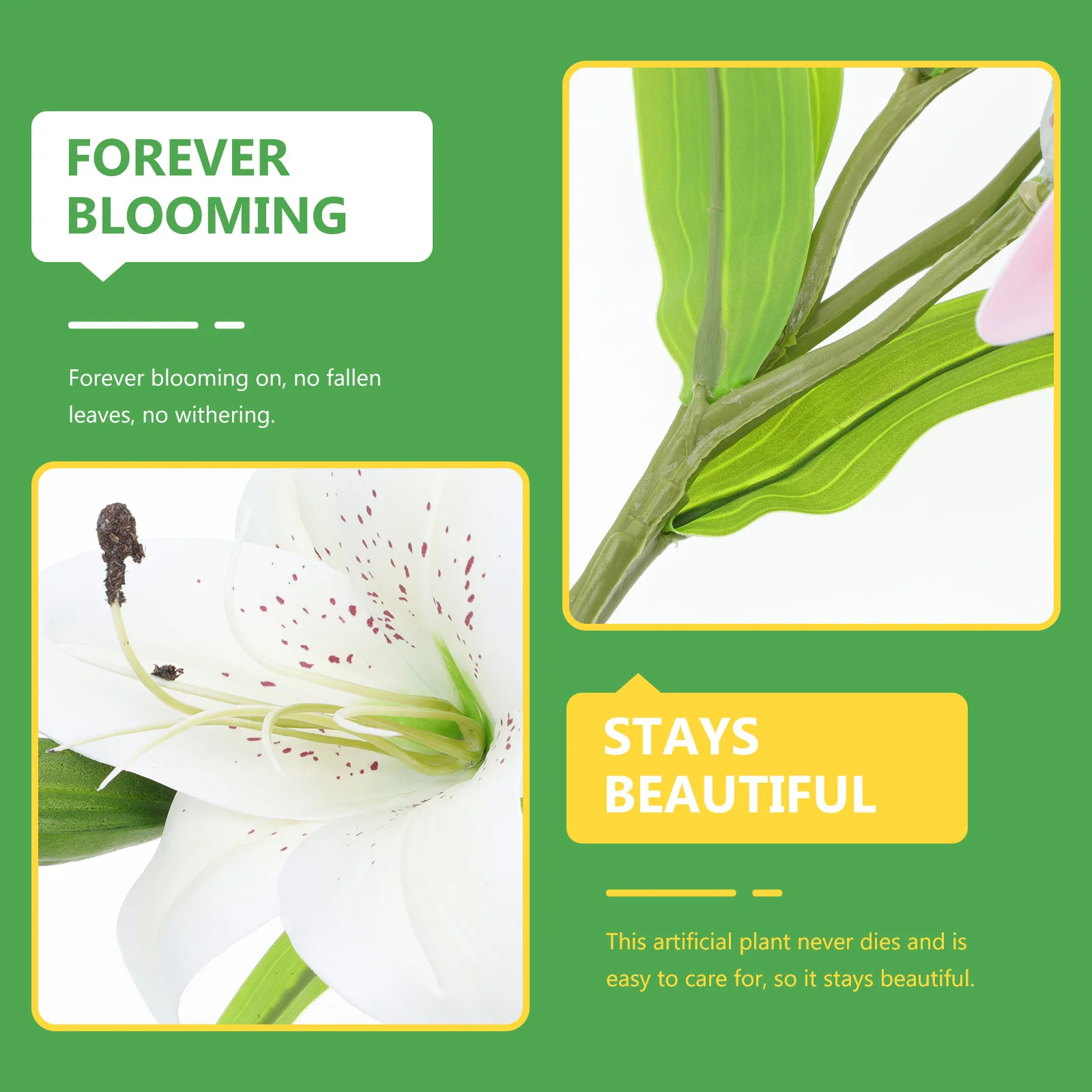 

4pcs Artificial Lily Decor Simulation Flower For Home Living Room Wedding Party Easter Diy Arrangement Decorative Faux Flowers