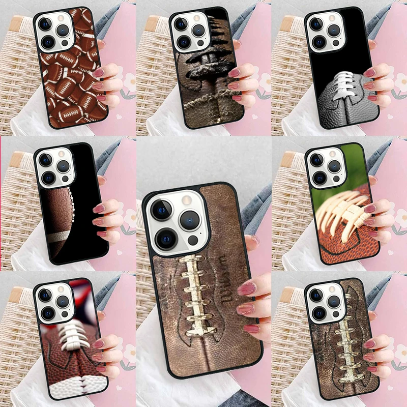 American Football Soft Phone Case Cover for iPhone 16 Promax 15 Pro 13 14 Plus 11 12 Mini XR XS MAX Coque