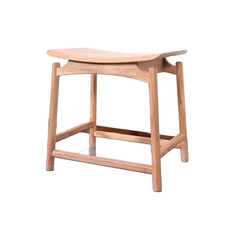 Saddle stool Chinese solid wood home makeup living room shoe changing catering simple stool