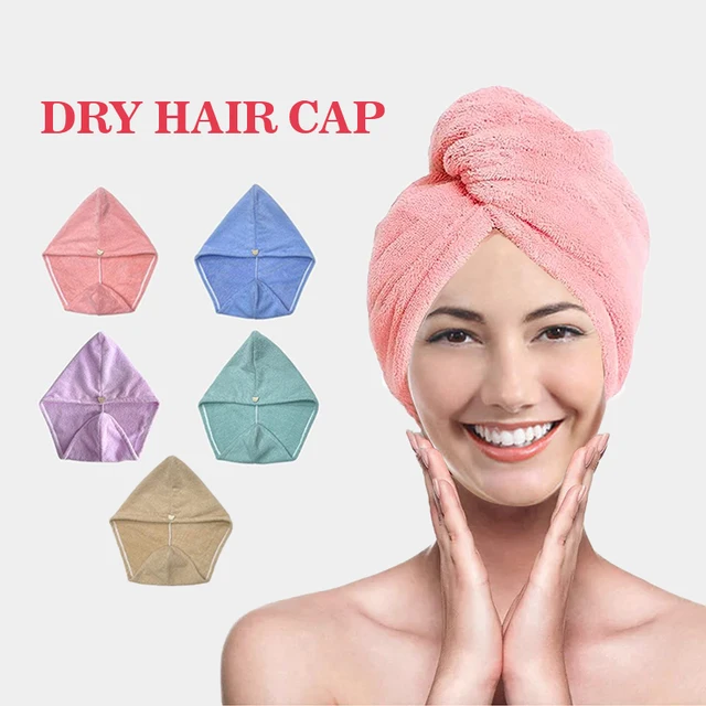 Ręcznik z mikrofibry dla kobiet, chusta pod prysznic, czapka do suszenia włosów, turban z mikrofibry, frotte, szybkoschnący, chłonny, szybkoschnący włosy