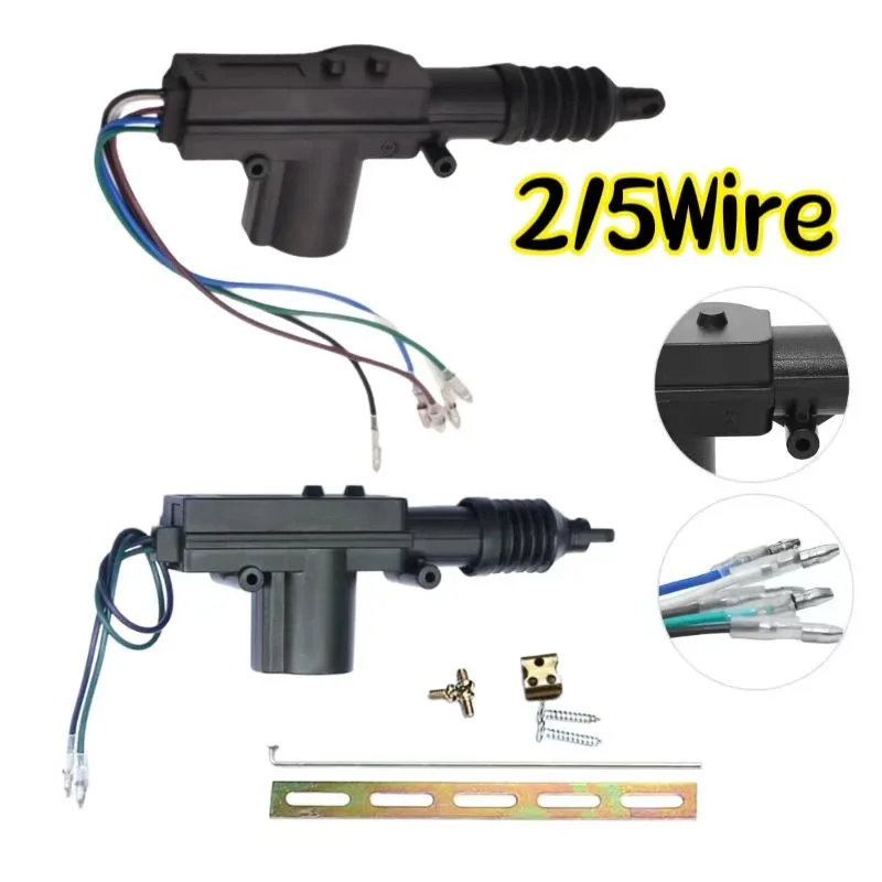 Kit de Moteur de Verrouillage Centralisé Robuste 12V pour Voiture, Système de Verrouillage à 2/5 Fils, Type Pistolet Unique