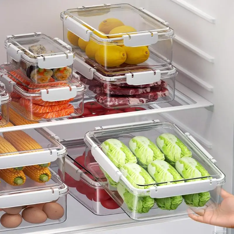 All-in-One Kitchen Organizer, Clear Stackable Containers for Fridge & Lunch, Keeps Fruits Fresh, Saves Time on Meal Prep