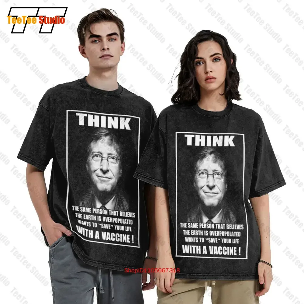 Bill Gates Plandemic Reducing Population With Vaccines Vintage Oversized T-Shirt J75O