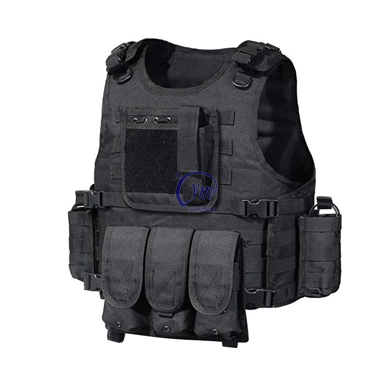 Cheap Molle Black Training Tactical Equipment Plate Carrier Tactical Vest with pouches