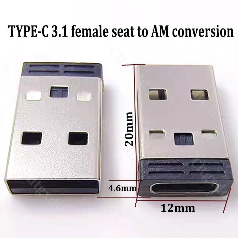 Cltgxdd USB A To Type-C3.1 Female Adapter Integrated PCB Molding Mini Converter Fast Charging Data Sync For Phones Laptops & PCs
