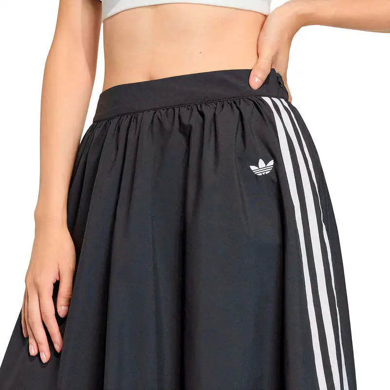 Adidas Originals Kc8088 Women Casual Skirt Loose Fit Three Stripes Elastic Waist Sports Skirt