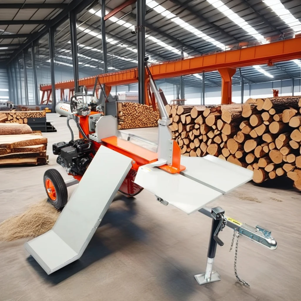New 4 Way Wedge Splitting Machine Split Log Splitting Machine Automatic Wood Powered by 25 HP Engine