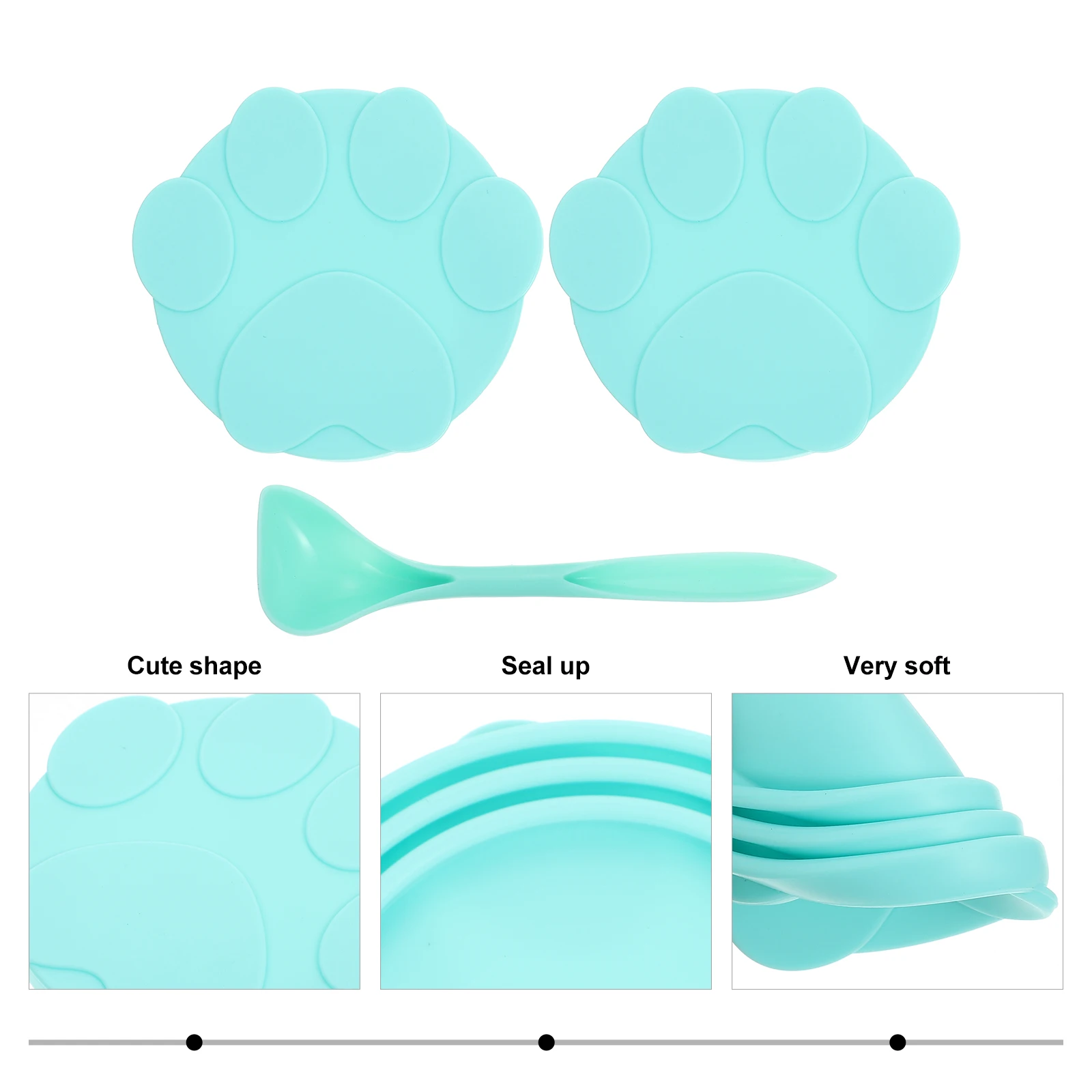 

1 Set Of Silicone Lids Flexible Dishwasher Safe Food Lid For Cat Food Spoon Leak Proof Spill Resistant Freshness Keeper Wear