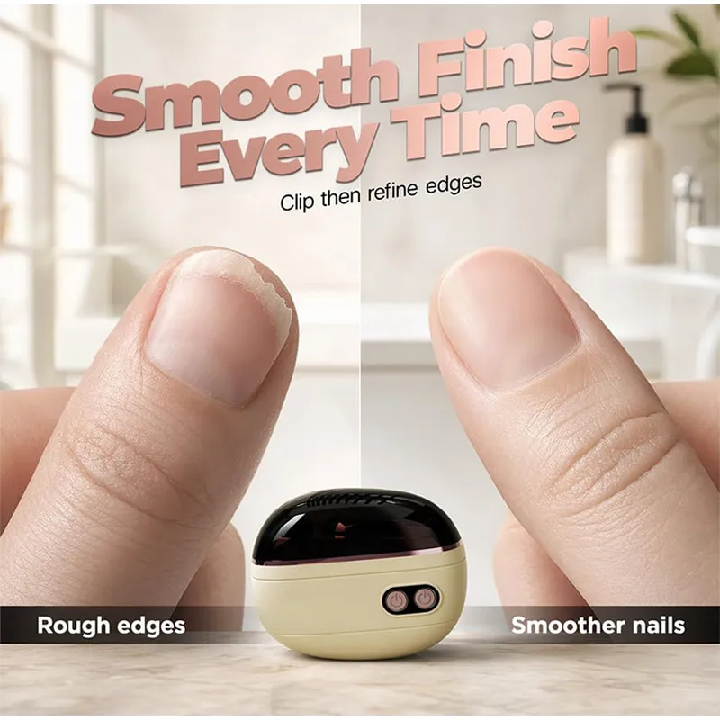 2 in 1 Electric Nail Clipper and Polisher Rechargeable Automatic Nail Trimmer with LED Light Nail Scraps Storage for Elderly