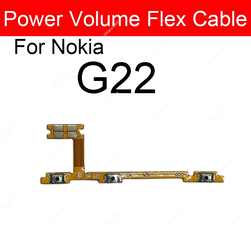 On Off Power Volume Side Button Flex Cable For Nokia G10 G20 GT0 G60 G11 Plus G21 G22 G42 G300 G400 Power Volume Key Flex Ribbon