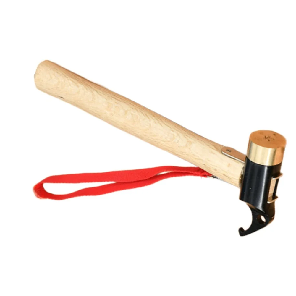 Backpack-Sized Camping Hammer with Carbon Steel Striking End and Natural Wood Handle for On-the-Go Outdoor Use