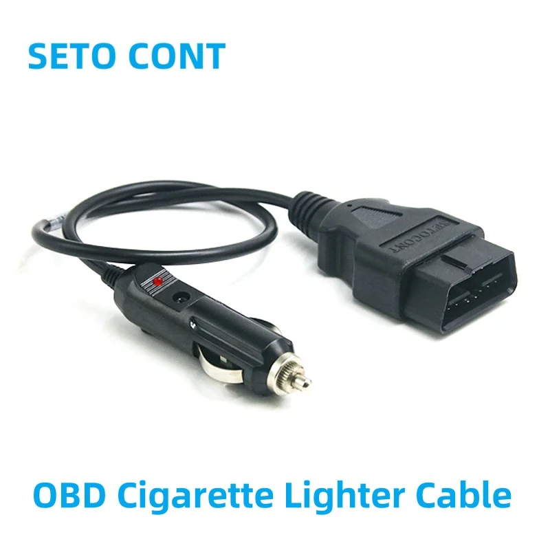 30CM Memory Saver Emergency Power Supply OBD Cable Connector Male 16 Pin to Car Cigarette Lighter OBDII Vehicle Power Supply