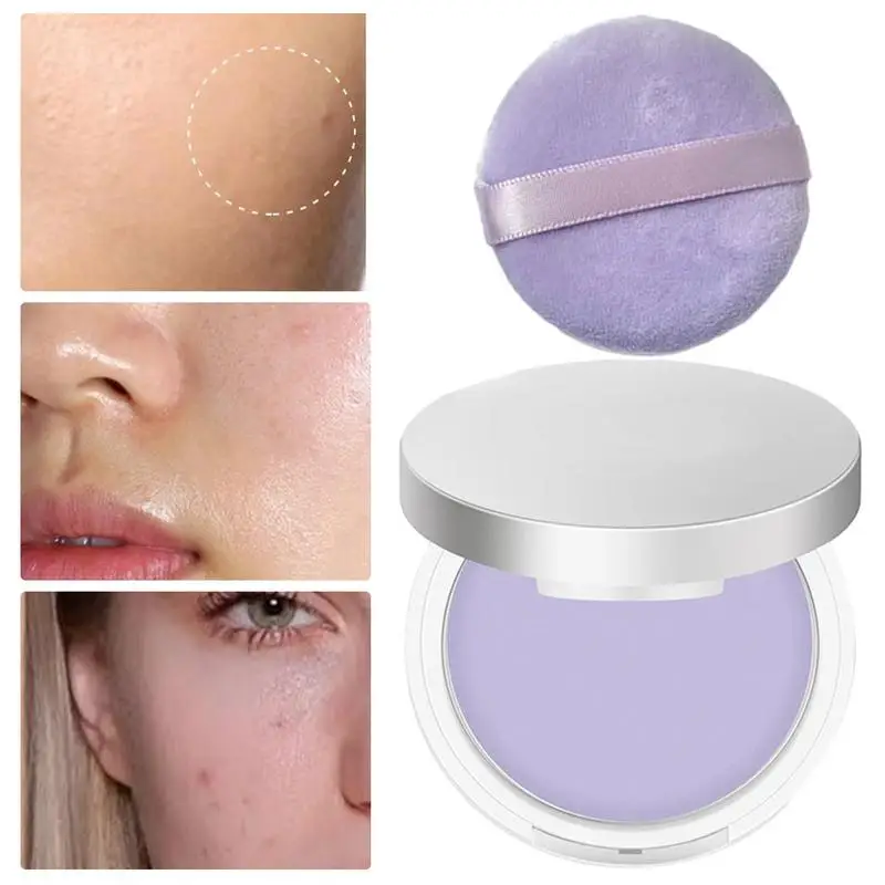 Lavender Matte Powder Make Up Face Powder Brighten Oil-control Nude Makeup Pressed Powder  Foundation Makeup Base Cosmetics