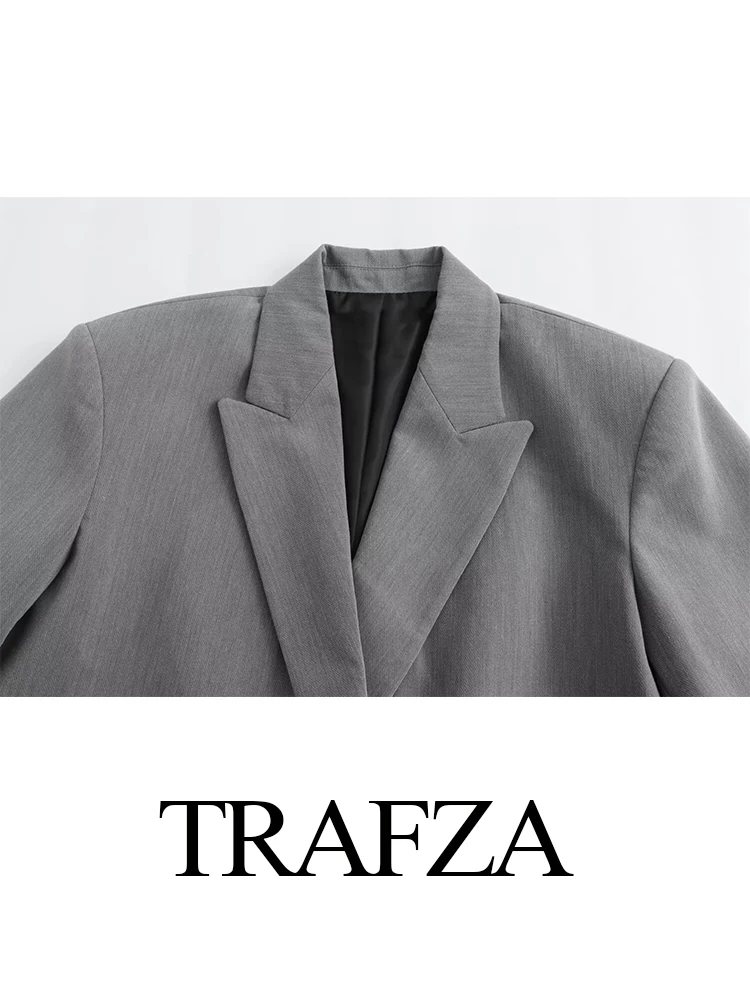 Imagem -06 - Trafza-blazer Feminino Texturizado Blazer de Escritório Multicolor Blusa Chique Jaqueta Casual Feminina Punho Longo Botão de Linha Única Moda 2024