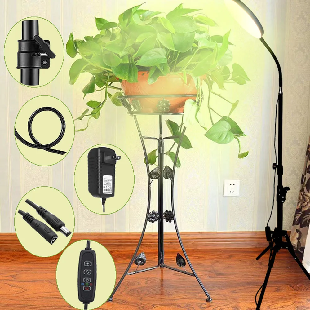 100W Growing Lamp,Floor Plant Light for Indoor Plants,10 Dimmable Brightness,Automatic On/Off Timer,Ideal for Tall Small Plants