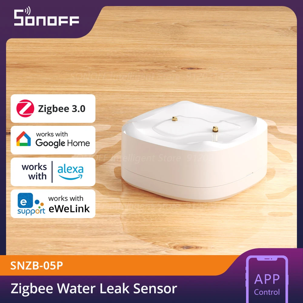 SONOFF SNZB-05P Zigbee水漏れセンサー水漏れ滴下検知アプリリアルタイムアラート複数通知拡張サポート