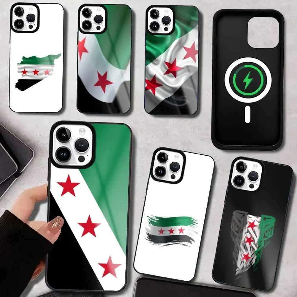 

Shuria Syria Flag Phone Case For iPhone17,16,15,14,13,12,11 Plus,Pro Max Magnetic For Magsafe Wireless Charging