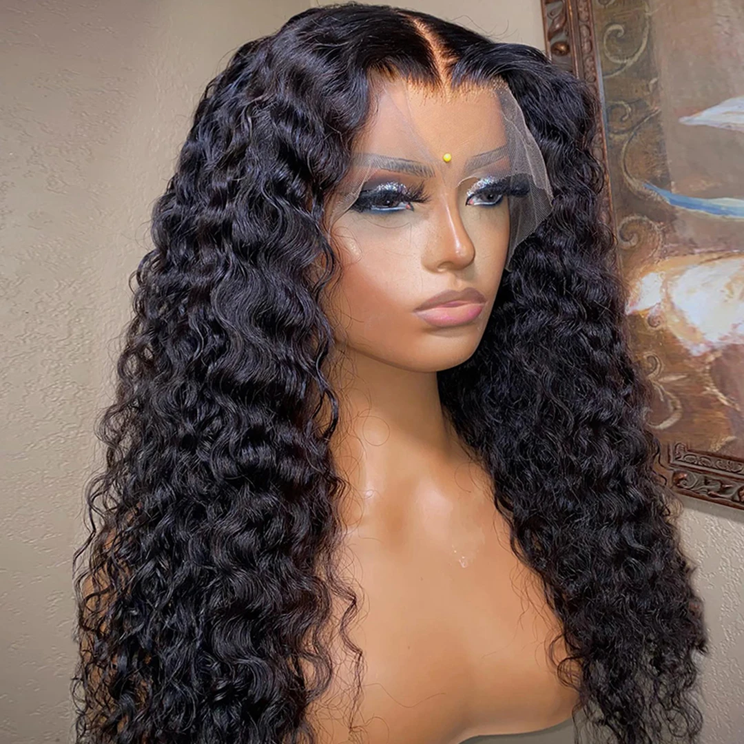 34In Curly Lace Front Wig Human Hair 13x4 Kinky Curly Lace Frontal Wig Brazilian Transparent Lace Wigs 200 Density MYLOCKME Hair