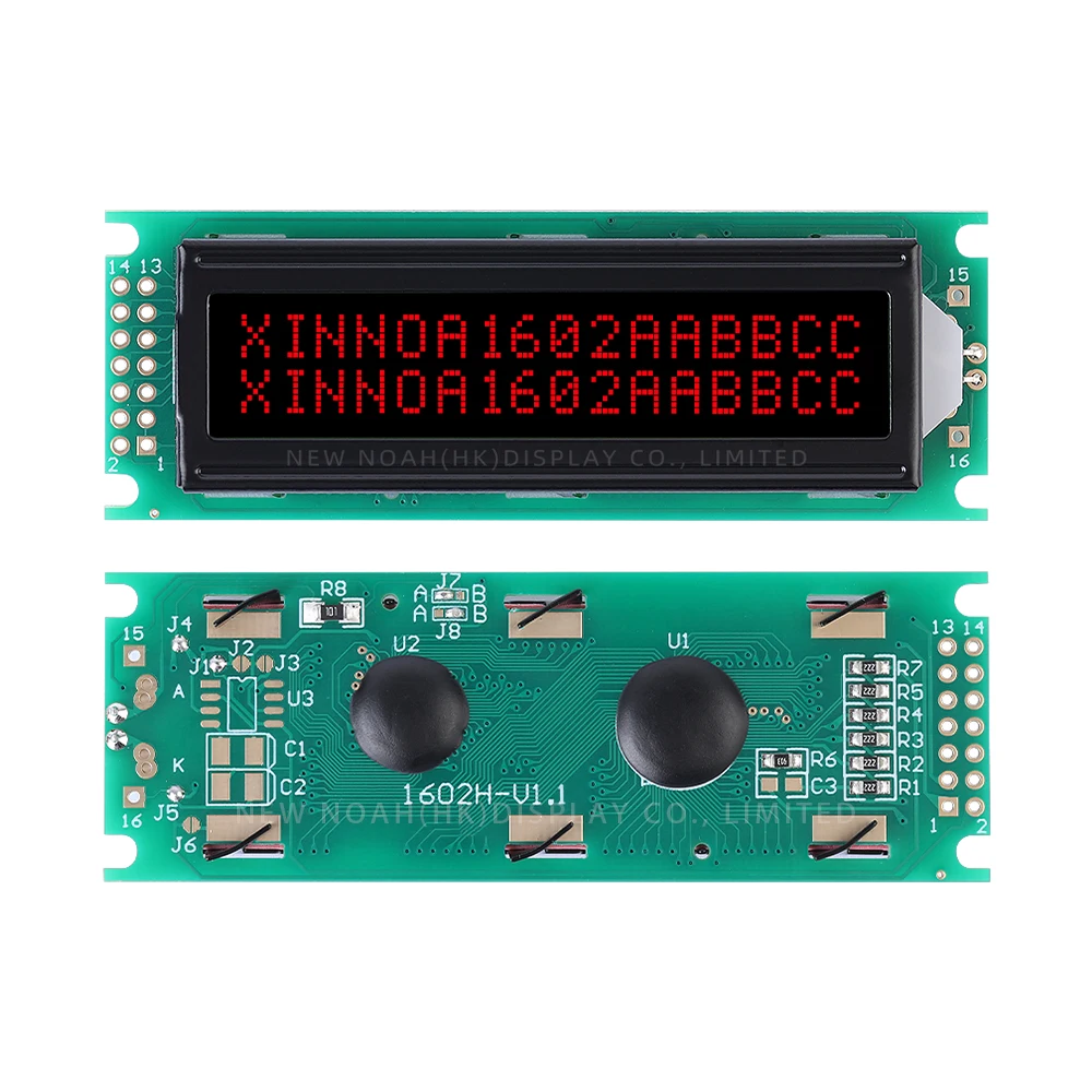 BTN schwarzer Film, rotes 1602H-LCD-Modul, 2 x 16 LCD-Display in Industriequalität, 64,5 x 14,5 mm, 14PIN ST7066U, 5 V positives Display