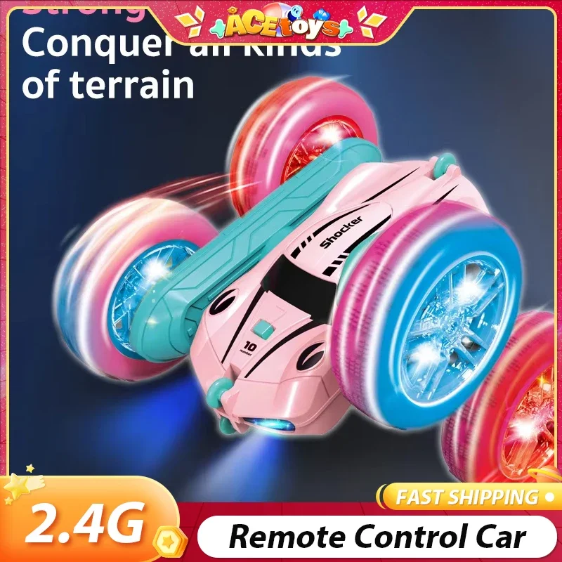 

2,4G автомобиль с дистанционным управлением, двухсторонний флип, выносливость, вращение на 360 градусов, 4-колесный привод, мини-электрический автомобиль, игрушки для детей