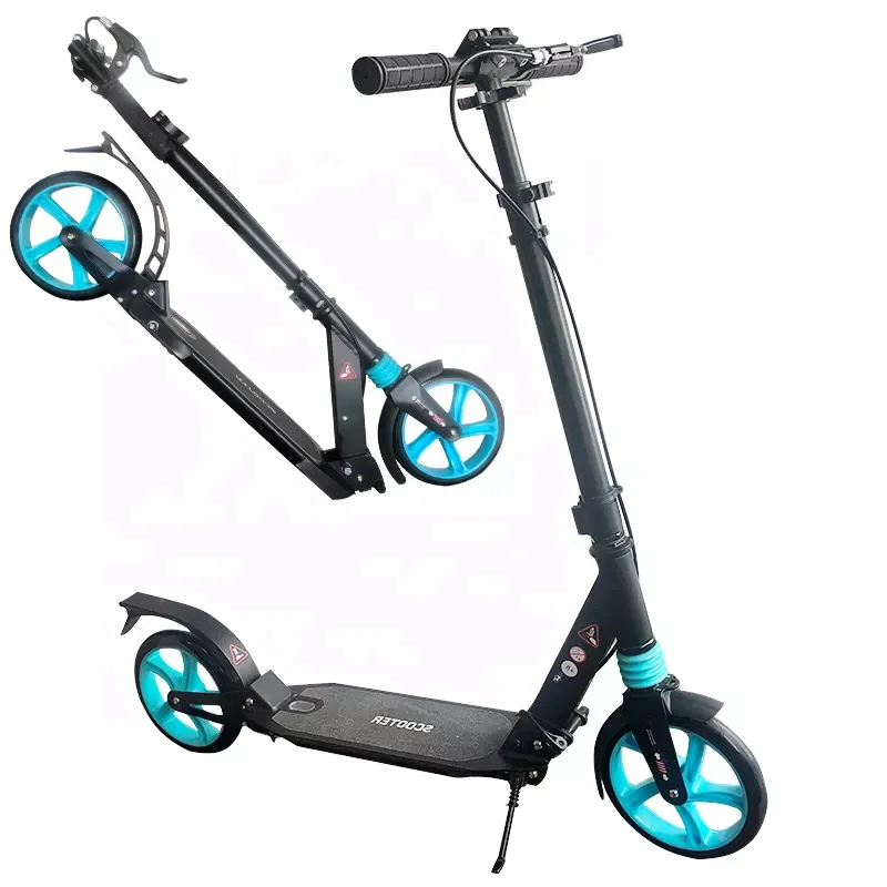 

STLF Double Suspension Easy to Fold and Carry 2 Wheels With Handle Disc Brake Kick Scooter