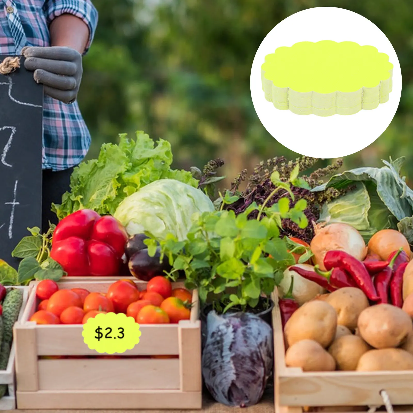 

100Pcs Price Label Tags Blank Paper Price Tags for Supermarket Retail Sale Display Clothing Store Advertising Signs