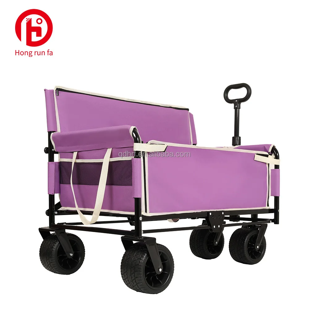 Heavy Duty Camping Cart Collapsible Utility Cart Outdoor Folding Wagon for Beach Picnic Garden