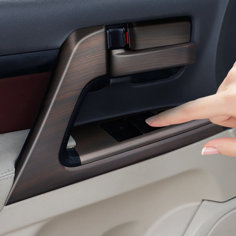 For 2008-2021 2020 Toyota Land Cruiser 200 Peach Wood Car Door Decoration Stickers LC200 FJ200 Interior Upgraded Accessories
