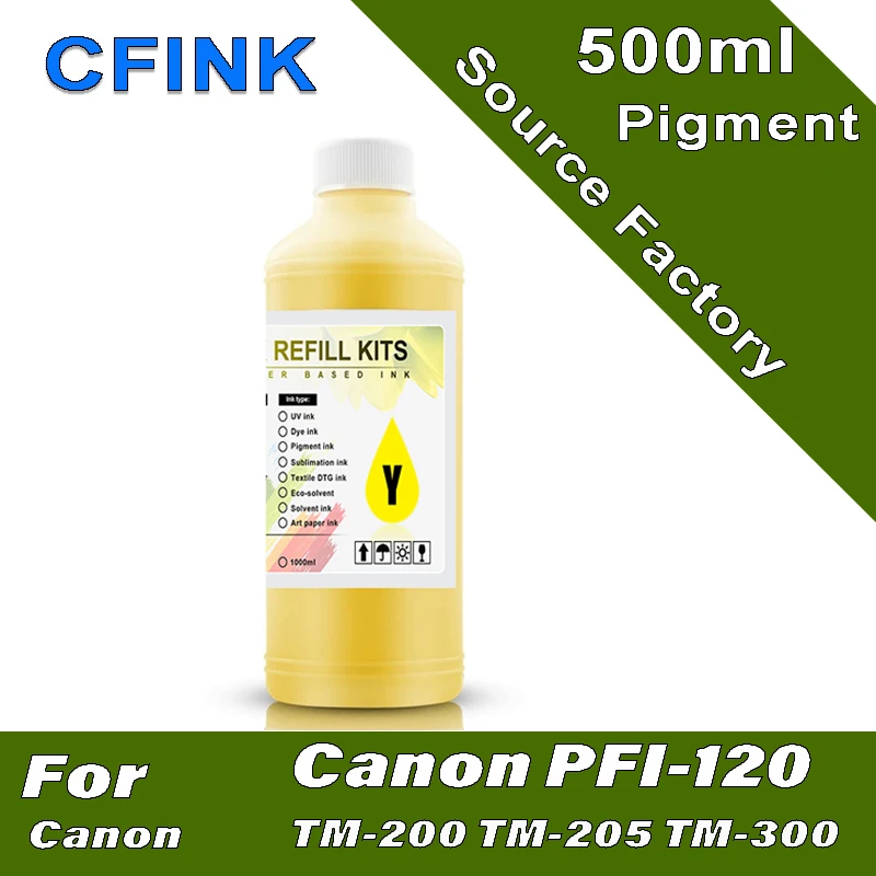 Tinta de pigmento de repuesto para impresora Canon, PFI-120, TM200, TM-200, TM-205, TM-300, TM300, TM-305, 500ml, PFI120