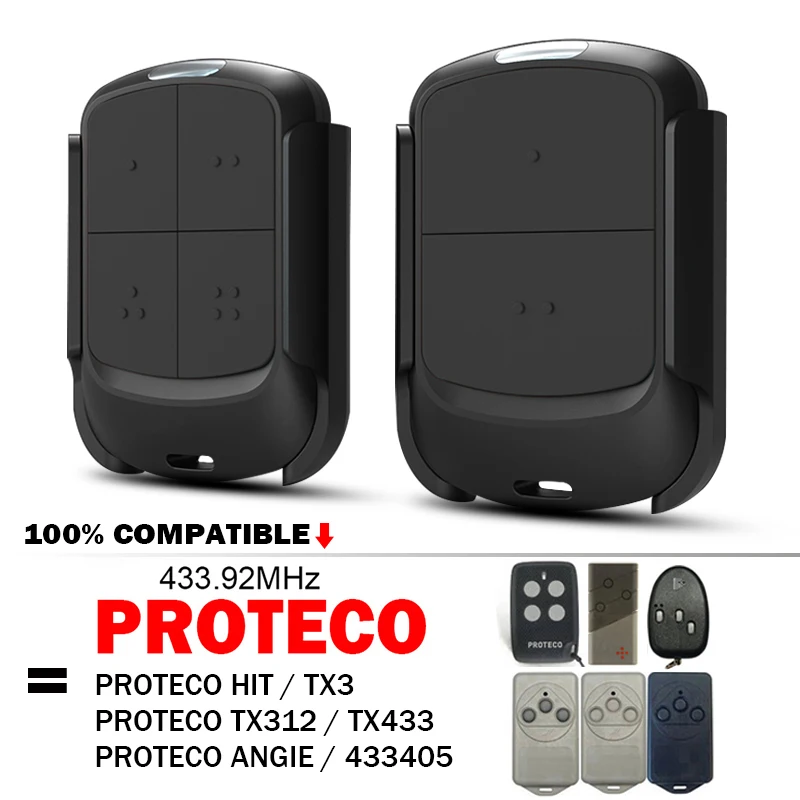Novo abridor de porta de garagem proteco de substituição compatível com proteco tx312 angie tx433 tx3 hit 433405 433 mhz controle remoto de portão