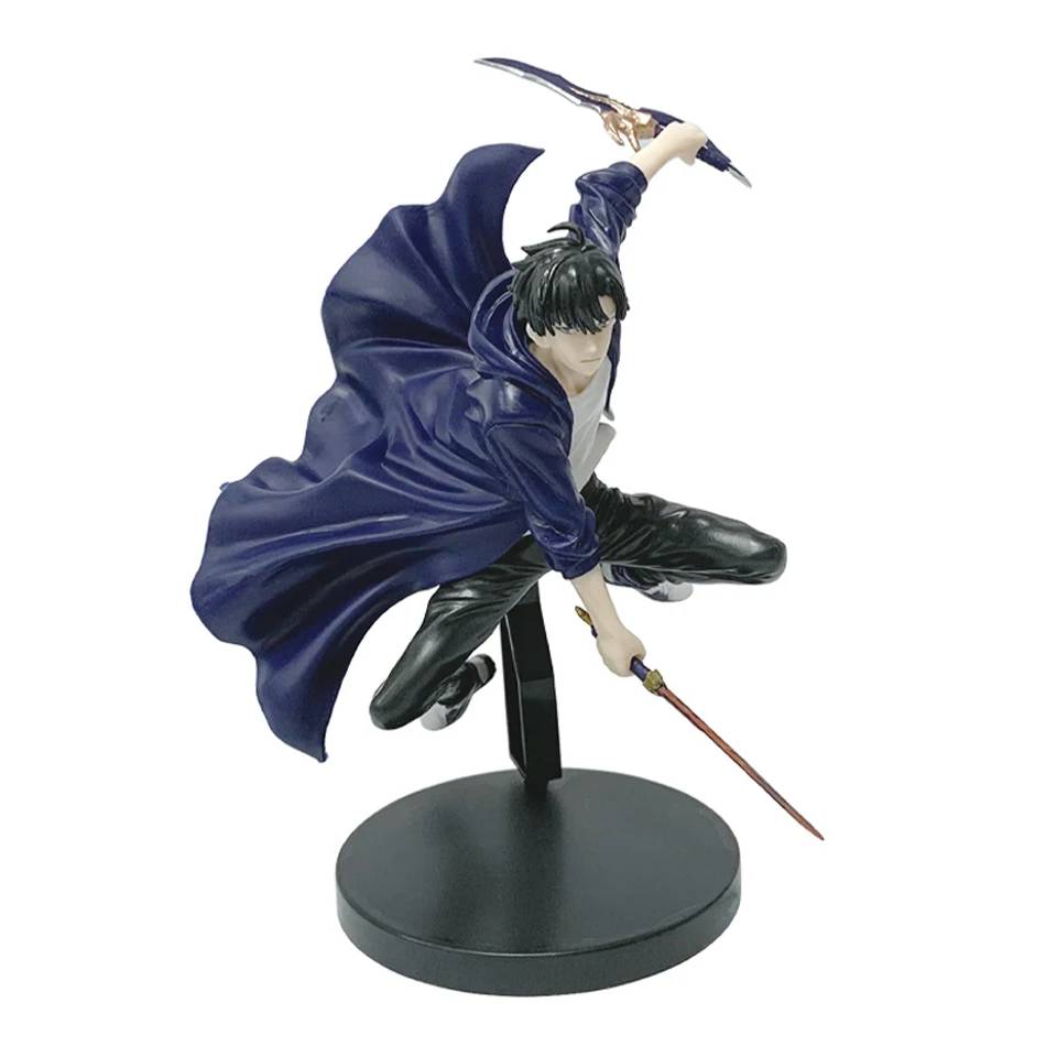 En Stock, nivelación Solo (versión de Anime), figura de acción Sun Jinwoo, 21cm, PVC, modelo coleccionable, figura de exhibición, mercancía de Anime
