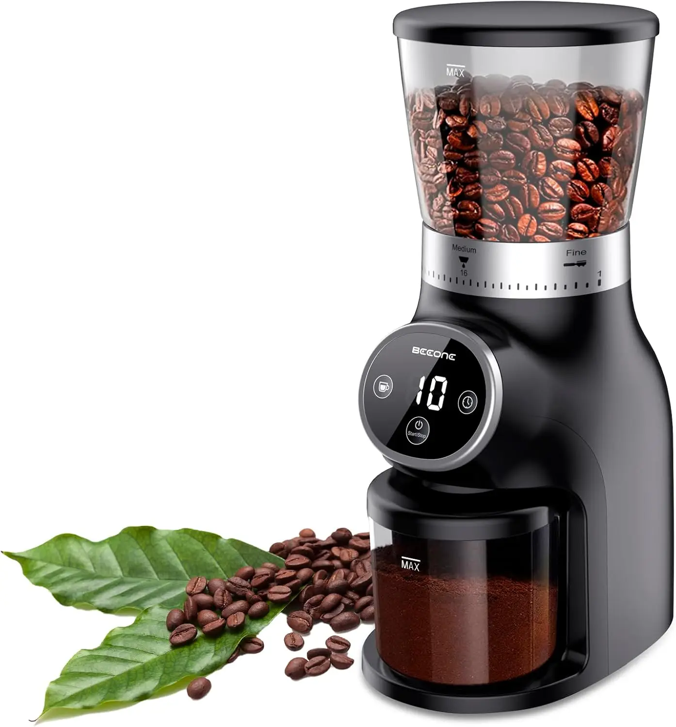

Electric Coffee Grinder with Timer, Adjustable Burr Mill, 31 Settings for Espresso, Turkish, Drip, French Press