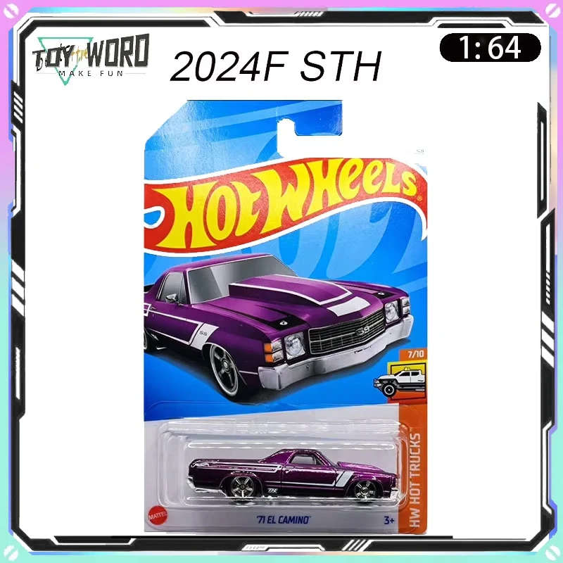 

2024F Hot Wheels STH Diecast Car Model 71 EI Camino Super Treasure Hunt Rare Collectible Car Model Room Ornament Boy Toy Gift